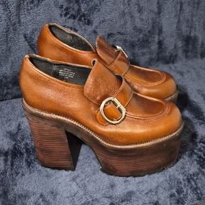 Jeffrey Campbell Tan Leather Platform Shoes